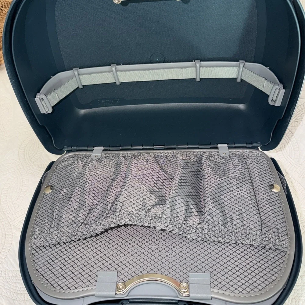 VTG Samsonite Epsilon Train Beauty Travel Case Teal Hard Shell Combination Lock